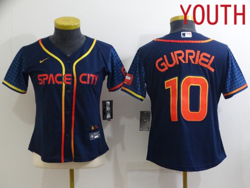 Youth Houston Astros #10 Gurriel Blue City Edition Game Nike 2022 MLB Jerseys->houston astros->MLB Jersey